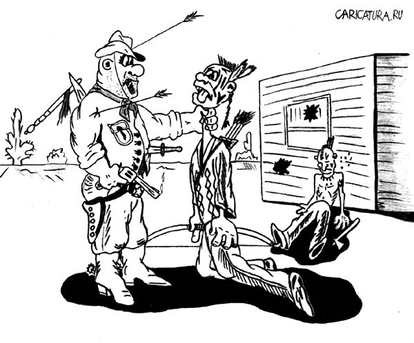 Карикатура "Американский боевик", Марат Хатыпов
