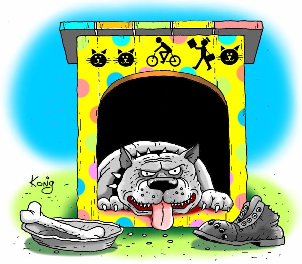 Карикатура "Злая собака", Игорь Конденко