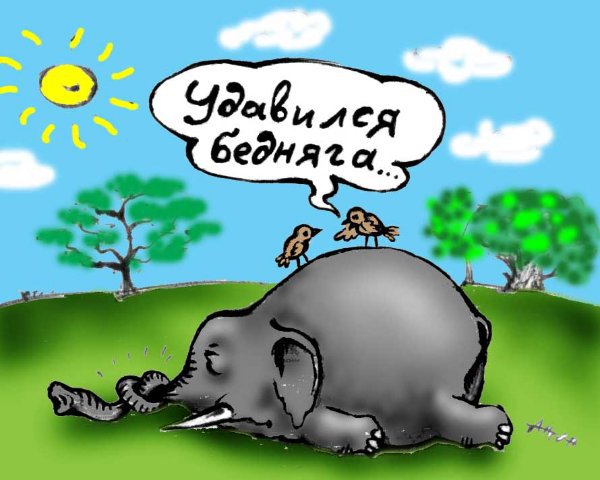 Карикатура "Удавился", Антон Островский