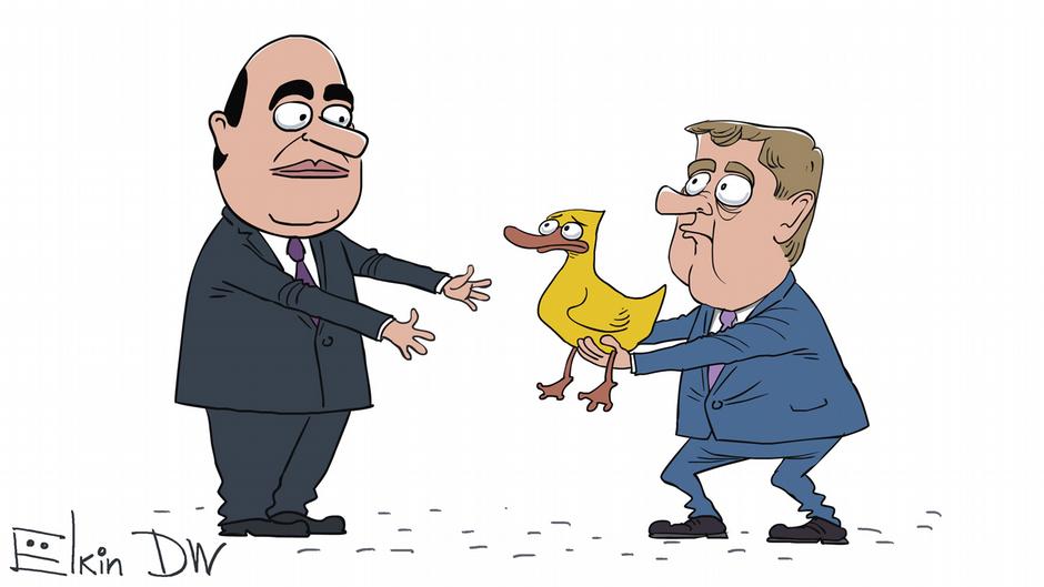 Карикатура "Что Мишустин получит в наследство от Медведева", Сергей Елкин
