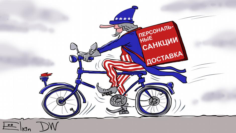 Карикатура "Санкции за Навального и Крым", Сергей Елкин