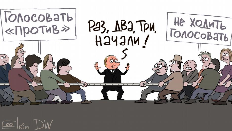 Карикатура "Вечный вопрос российской оппозиции", Сергей Елкин