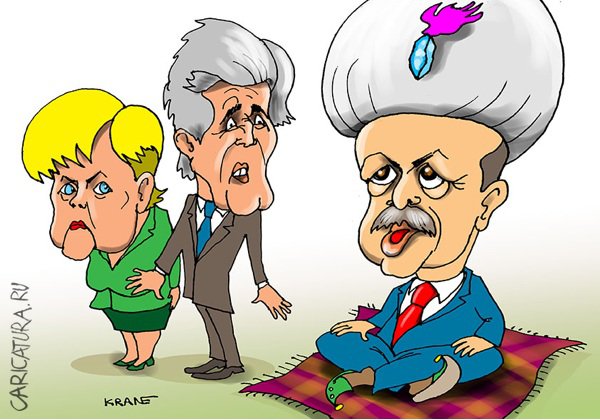 Карикатура "Над Турцией безоблачное небо", Евгений Кран