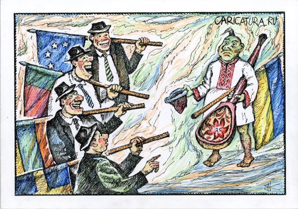Карикатура "Визу в Европу не дают", Василий Куричев