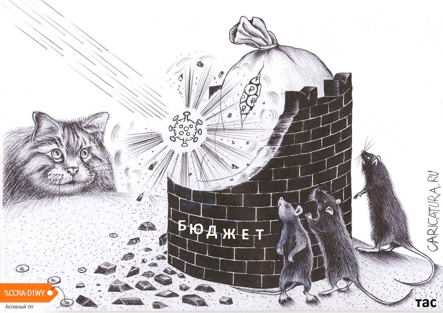 Карикатура "Бюджет держит удар", Александр Троицкий