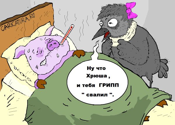 Карикатура "Свиной грипп", Владимир Ветров