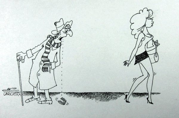 Карикатура "На прогулке", Константин Мошкин