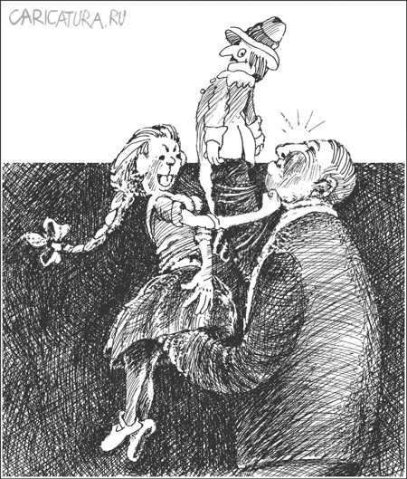 Карикатура "Оплеуха кукловоду", Александр Уваров