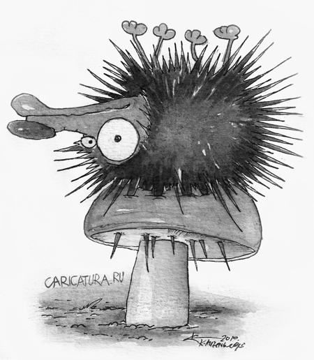 Карикатура "Ежик-грибник", Kristaps Auzenbergs