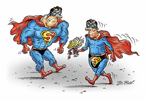 Карикатура "Супермен", Дмитрий Бондаренко