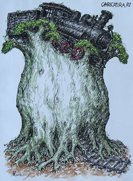 Карикатура "Дерево", Qi Gong Huang