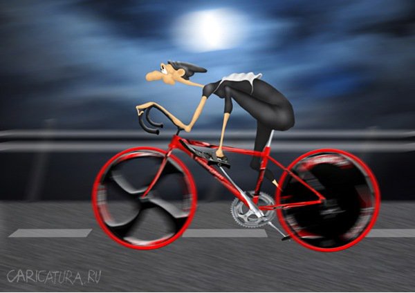 Карикатура "Велоспорт", Николай Куприченко