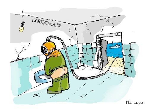 Карикатура "Приморский туалет", Дмитрий Пальцев