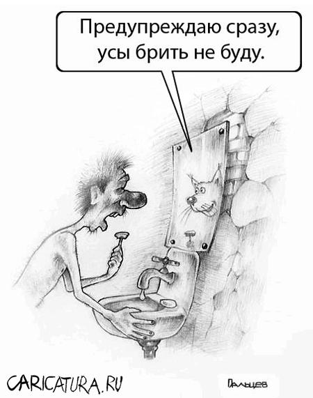Карикатура "Утренний туалет", Дмитрий Пальцев