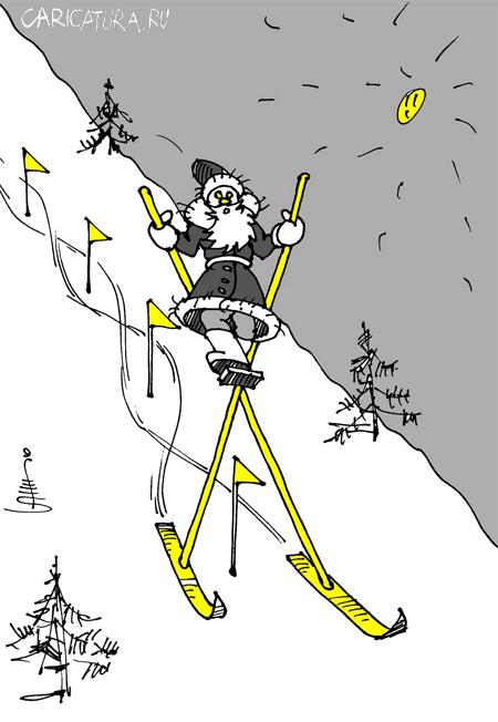 Карикатура "Дед Мороз 1", Юрий Санников