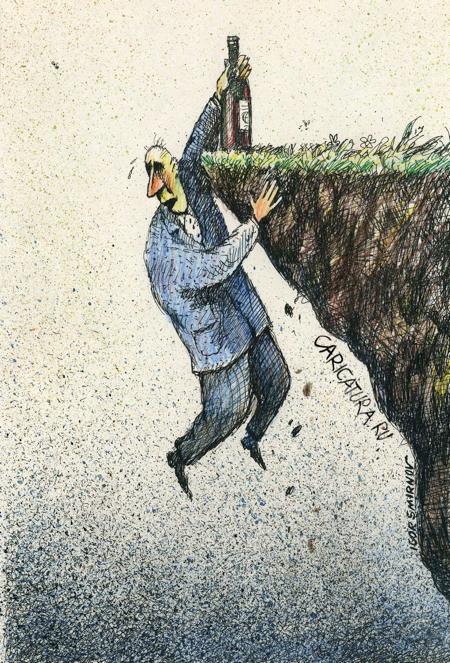 Карикатура "Над обрывом", Игорь Смирнов-Сардановский