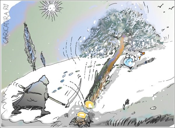 Карикатура "Прощай, зима", Владимир Уваров