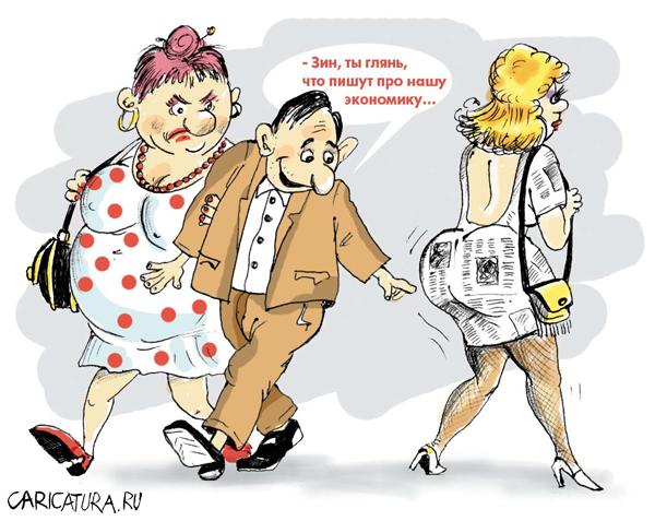 Карикатура "Увлекся прессой", Александр Батутин
