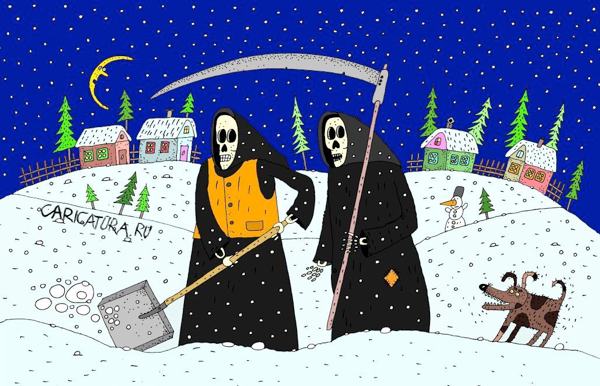 Карикатура "Непроходимый снег", Сергей Белозёров