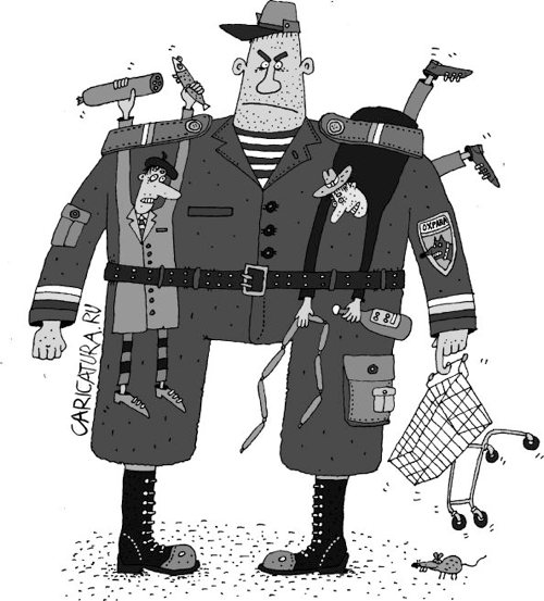 Карикатура "Охранник", Сергей Белозёров