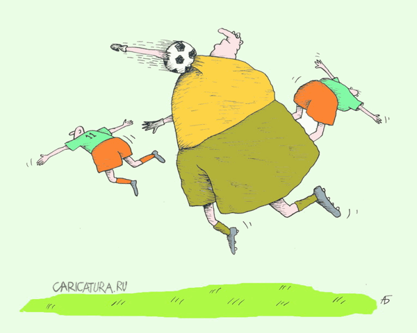 Карикатура "Вратарь - Попадопулус Полкоманды", Александр Бобырь