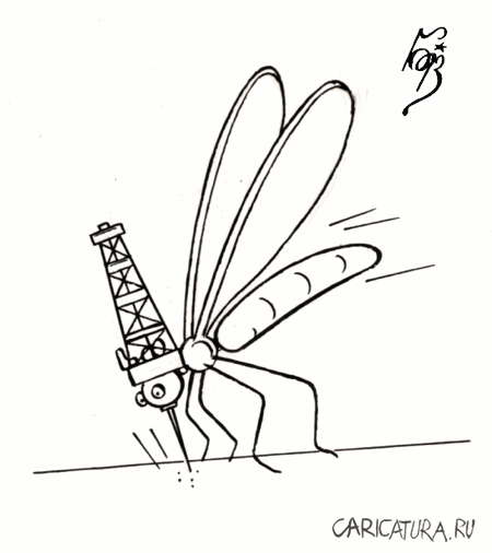 Карикатура "Караул, комары!", Владимир Бровкин
