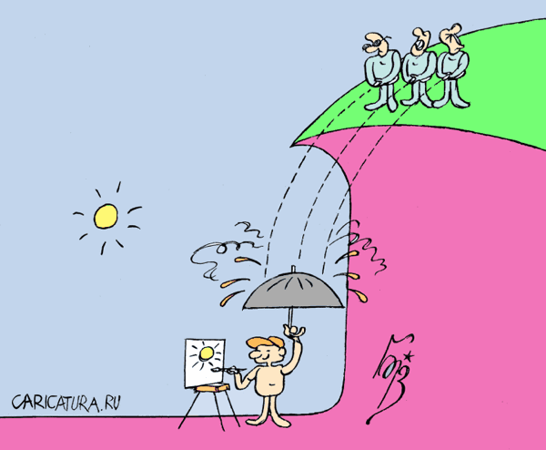 Карикатура "О погоде", Владимир Бровкин