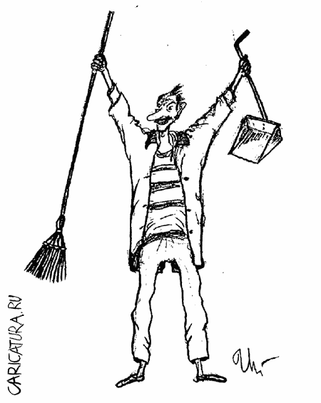 Карикатура "Эмигрант", Ион Кожокару