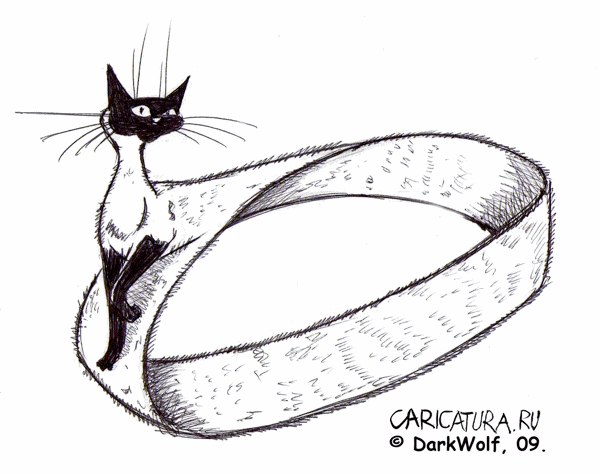Карикатура "Кошка, которая гуляет сама по себе", Ирина Кушнерова
