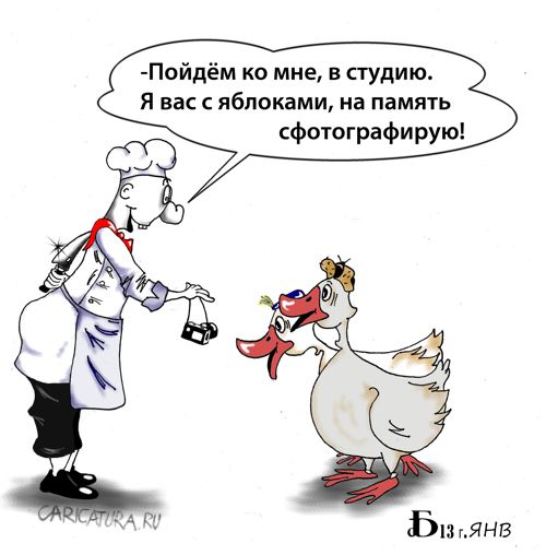 Карикатура "Два весёлых гуся", Борис Демин