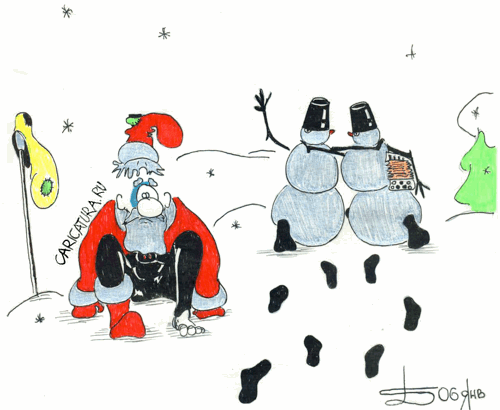 Карикатура "Снеговики", Борис Демин