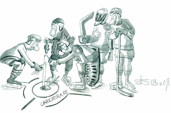 Карикатура "Вбрасывание", Борис Демин