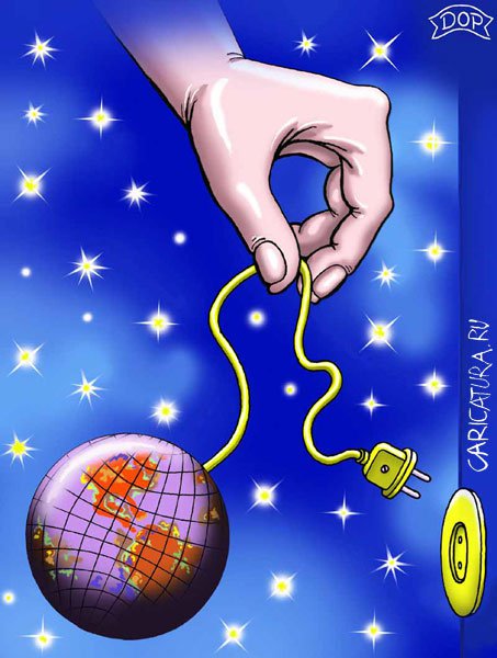 Карикатура "Отключение", Руслан Долженец