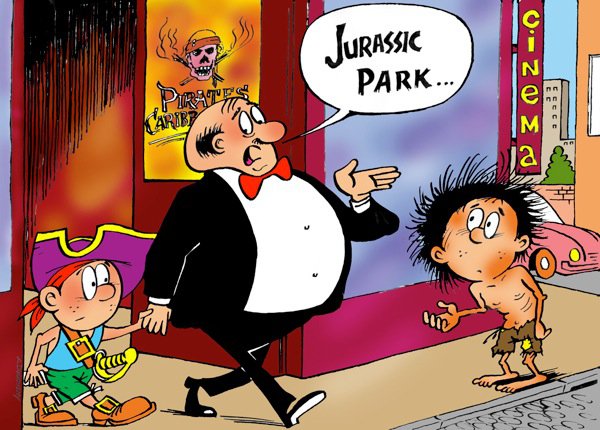 Карикатура "Jurassic park", Александр Дубовский