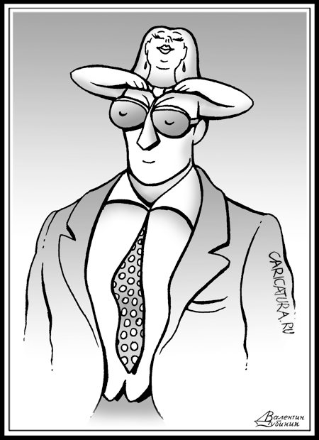 Карикатура "На встречу в галстуках", Валентин Дубинин