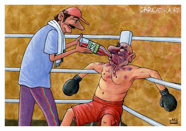Карикатура "Боксер", Махмуд Эшонкулов