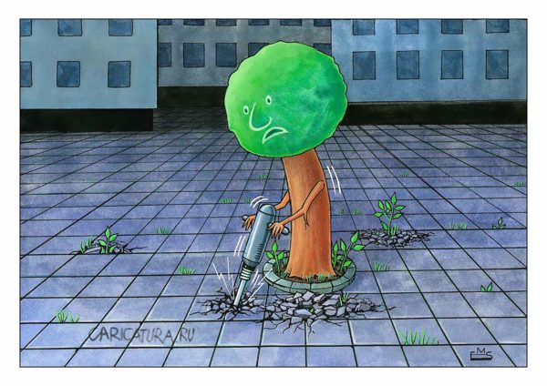 Карикатура "Борьба", Махмуд Эшонкулов