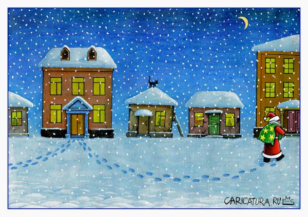 Карикатура "Добрый-добрый Дед Мороз", Махмуд Эшонкулов