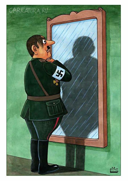 Карикатура "Перед зеркалом", Махмуд Эшонкулов