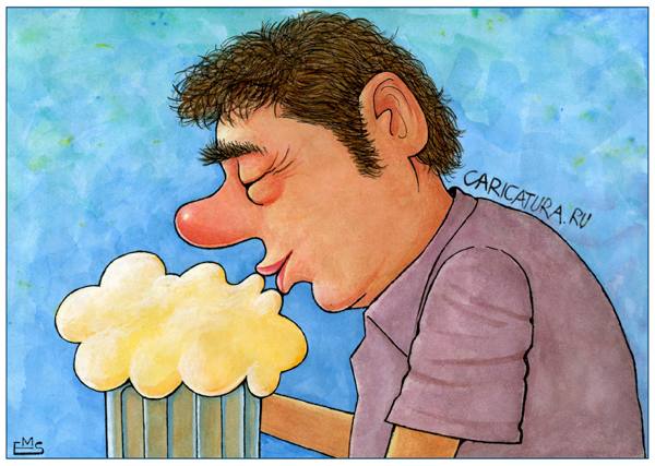 Карикатура "Поцелуй", Махмуд Эшонкулов