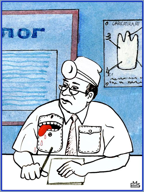 Карикатура "Стоматолог", Махмуд Эшонкулов