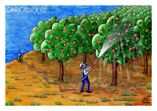 Карикатура "Вода-химикат", Махмуд Эшонкулов