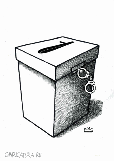 Карикатура "Ящик выборов", Махмуд Эшонкулов