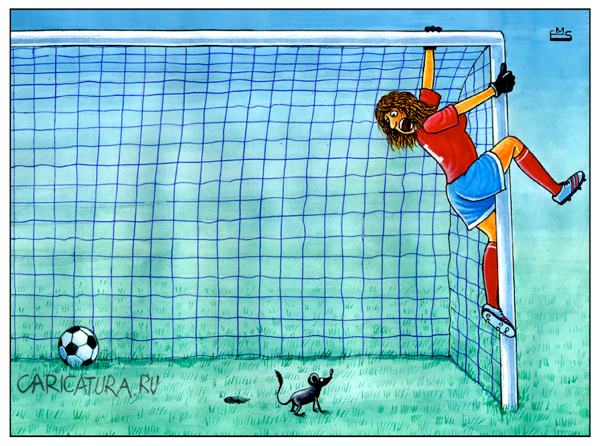 Карикатура "Женский футбол - 2", Махмуд Эшонкулов