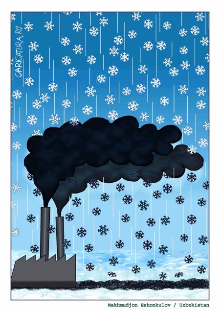 Карикатура "Зима", Махмуд Эшонкулов