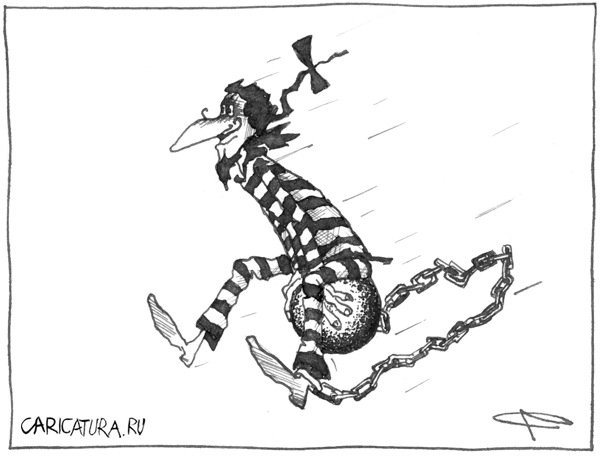 Карикатура "Барон Мюнхгаузен", Сергей Рафальский