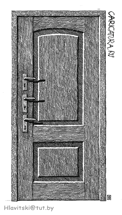 Карикатура "Дверь", Генрик Главицкий
