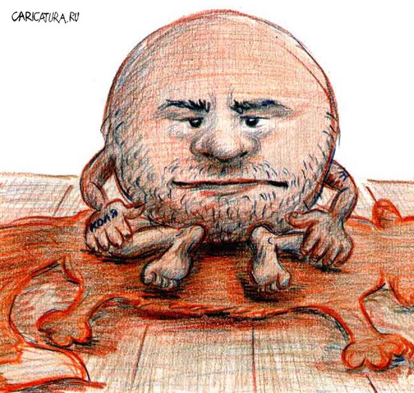 Карикатура "Колобок-победитель", Дмитрий Катаев
