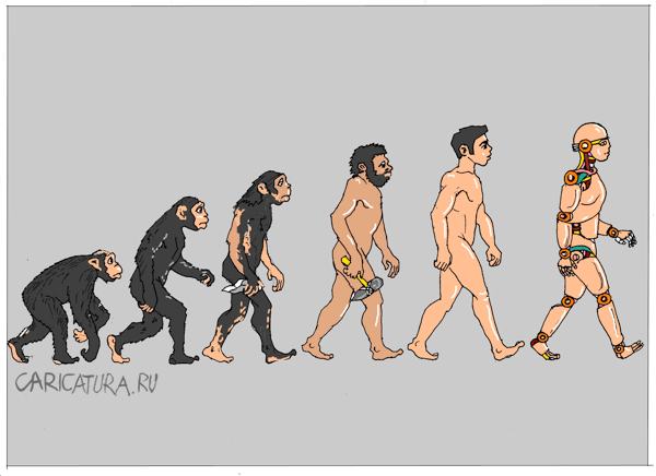 Карикатура "Эволюция человека", Хайрулло Давлатов
