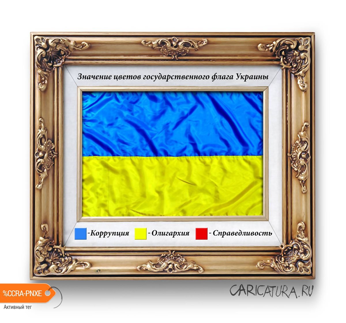 Карикатура "Значение цветов украинского флага", Игорь Конденко